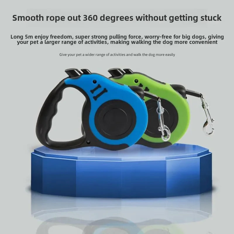 Retractable Nylon Dog Leash – 3M/5M Durable Automatic Lead